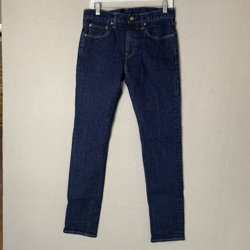 J. Crew 484 Kurabo Jeans Men's 30x34 (32) Blue Slim Straight Japanese Dark Wash